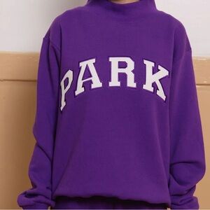 PARKE Women's Purple Mock Neck Sweatshirt